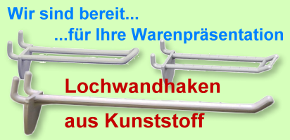 Lochwandhakenl fr die Ladeneinrichtung aus Kunststoff